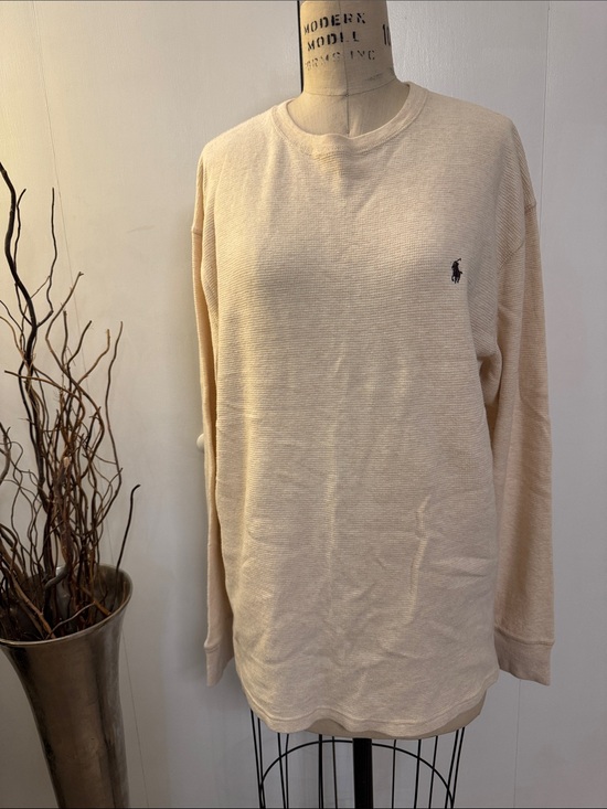 Polo Ralph Lauren Other - Polo by Ralph Lauren Cream Crewneck Sweater with Embroidered Pony